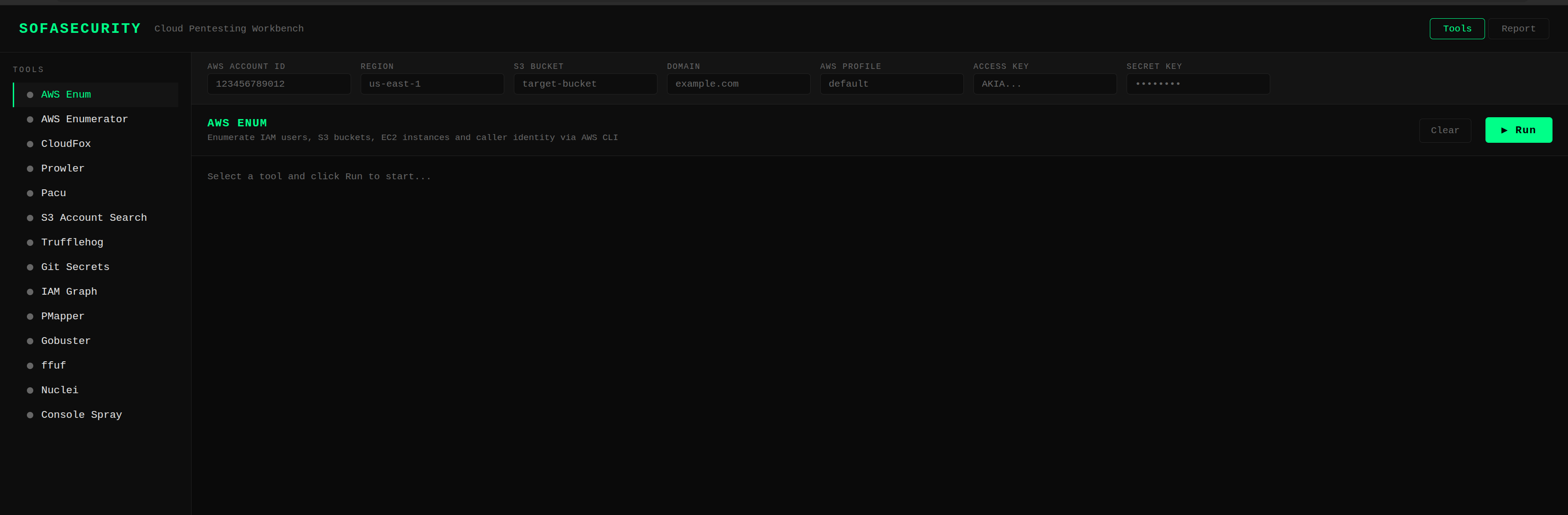 SofaSecurity main UI